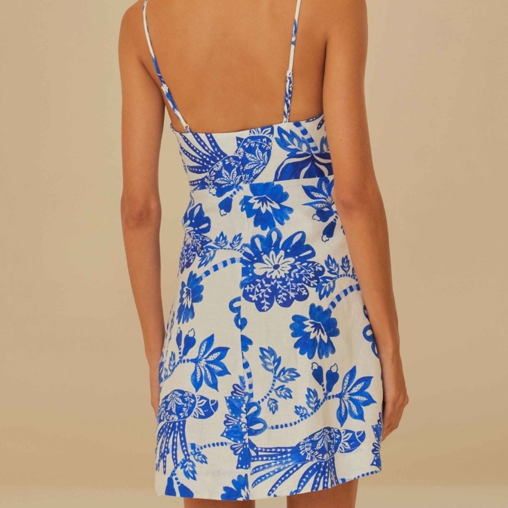 Beautiful FARM Rio Off-White Floral Birds Euroflax™ Mini Dress - Picture 4 of 7